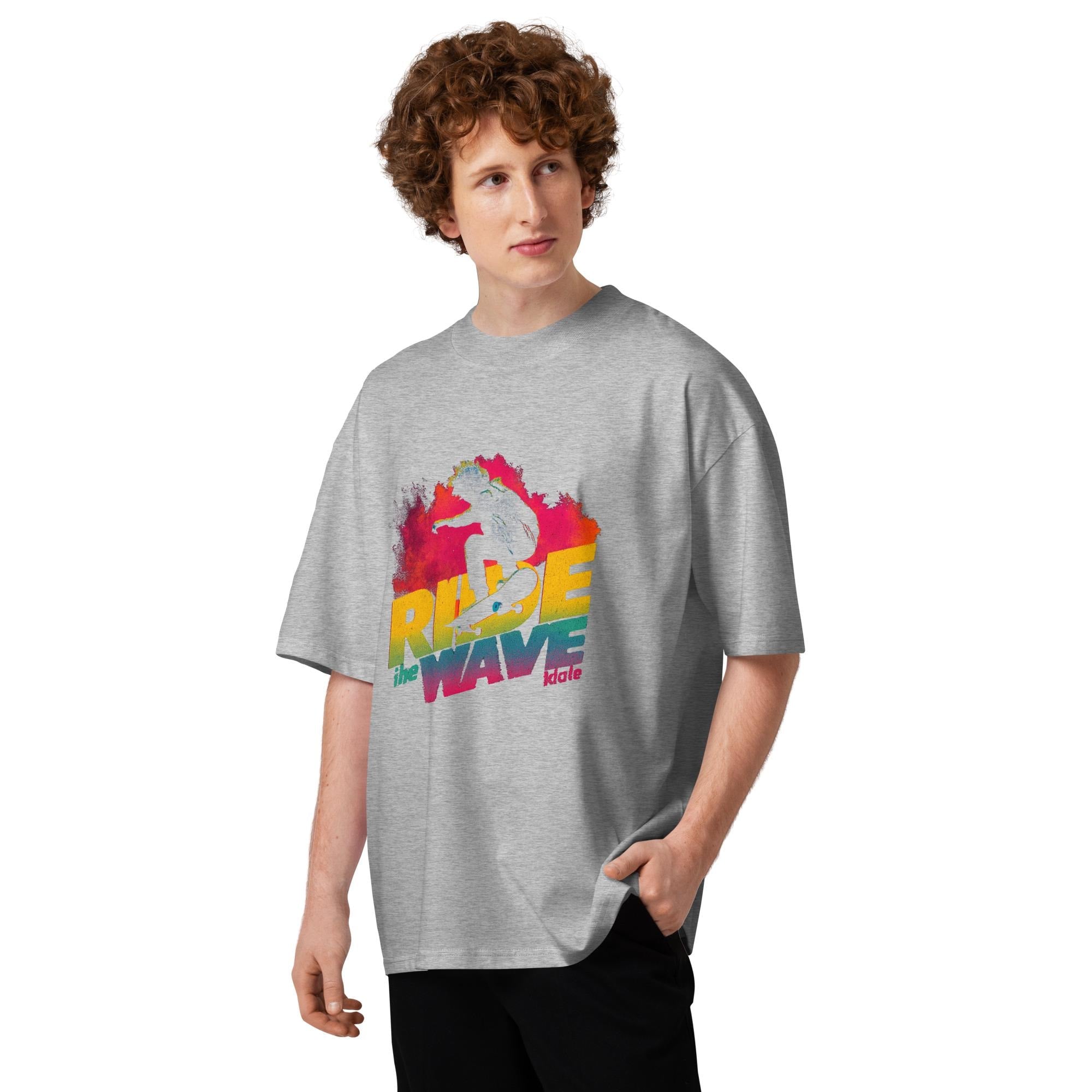 Unisex organic oversized high neck t-shirt