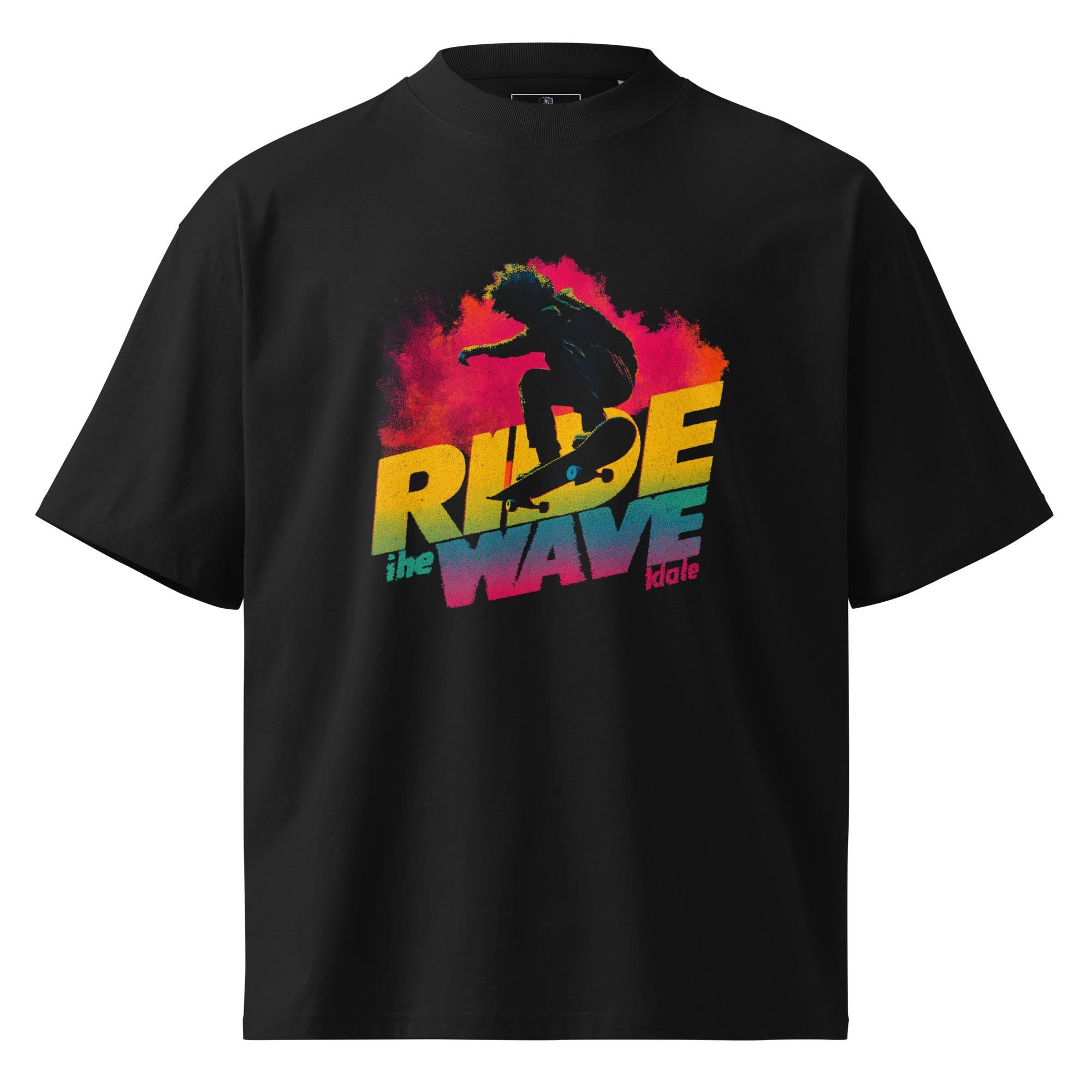 Unisex organic oversized high neck t-shirt
