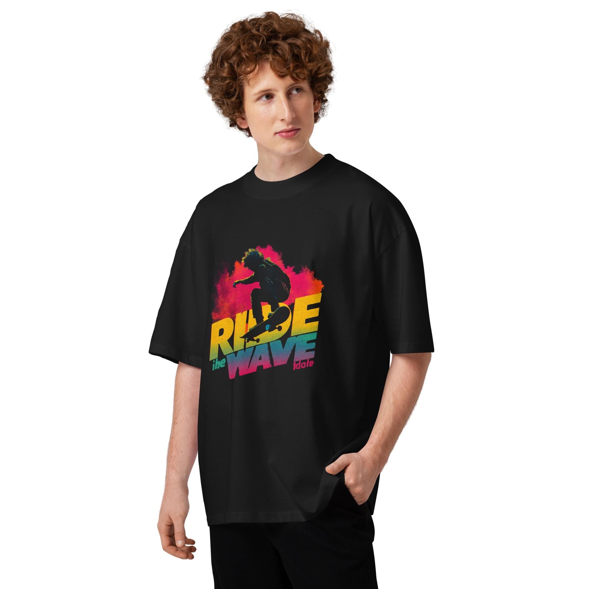 Unisex organic oversized high neck t-shirt