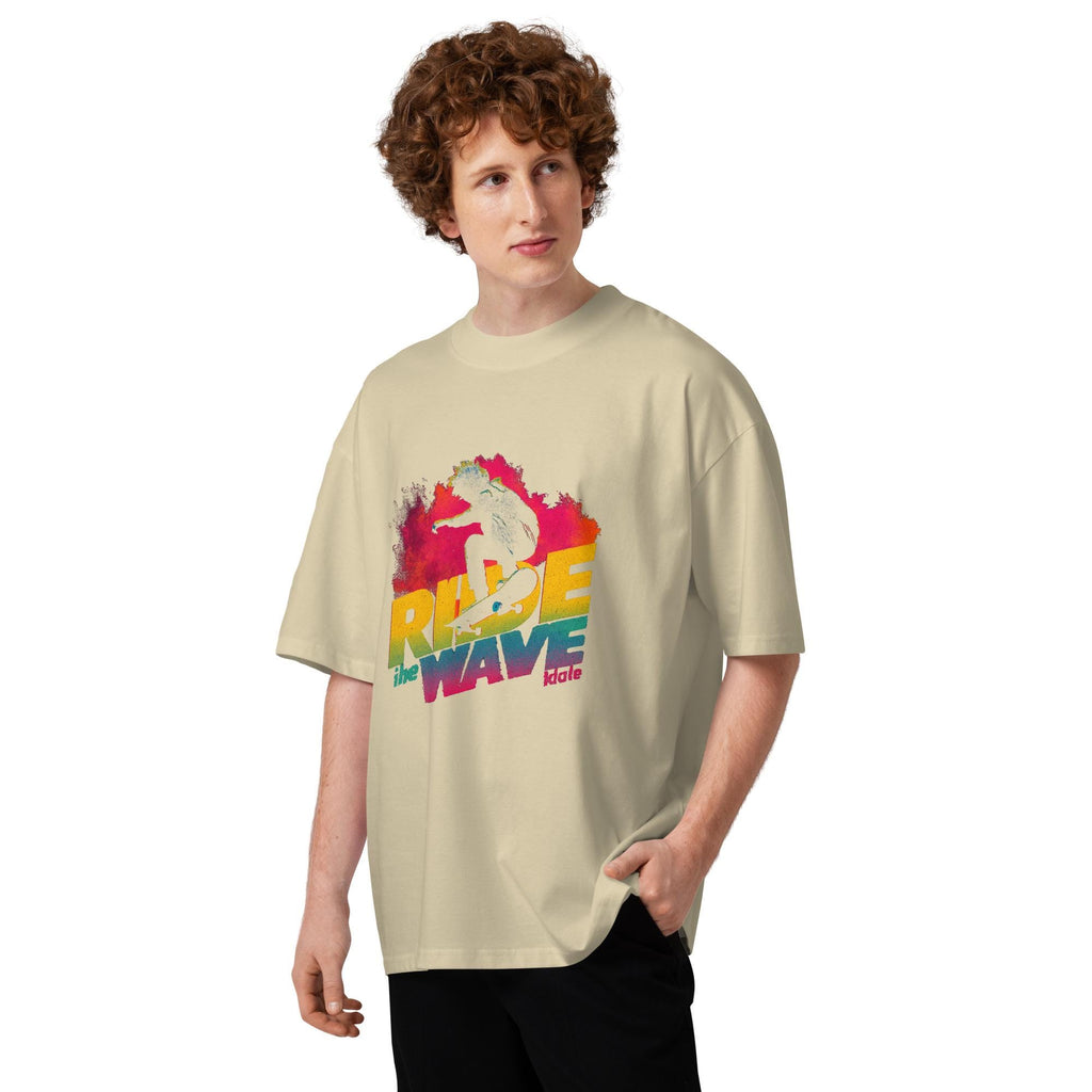 Unisex organic oversized high neck t-shirt